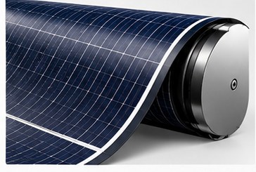 Flexible solar fabric on a roller